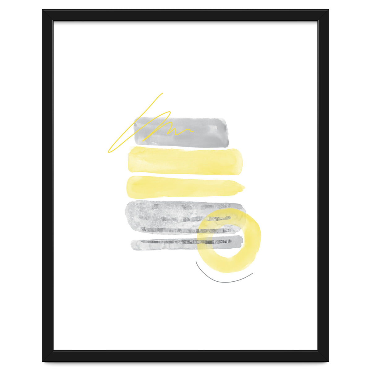 Watercolor Shapes No. 1 | Illuminating Yellow & Ultimate Grey