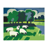 Sheep In A Field Impressionist Landscape (Print Only) thumbnail