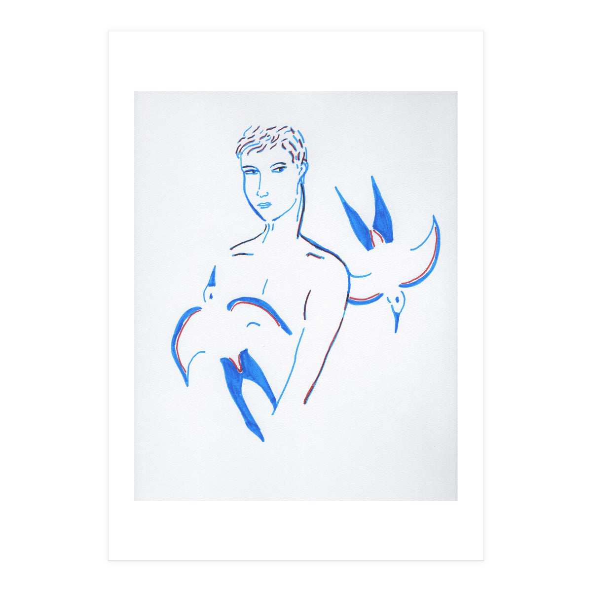 Boy with blue birds (Print Only)