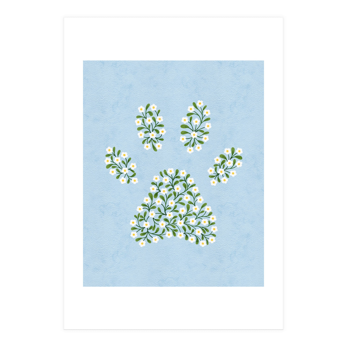 Floral Paw Print (Print Only)