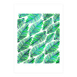 Palm Solace | Tropical Botanical Plants Nature Hand-Painted Watercolor Painting Bohemian Lush Green (Print Only) thumbnail