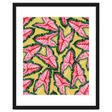 Caladium, Botanical Tropical Nature Plants, Vintage Bohemian Exotic Blush Leaves thumbnail