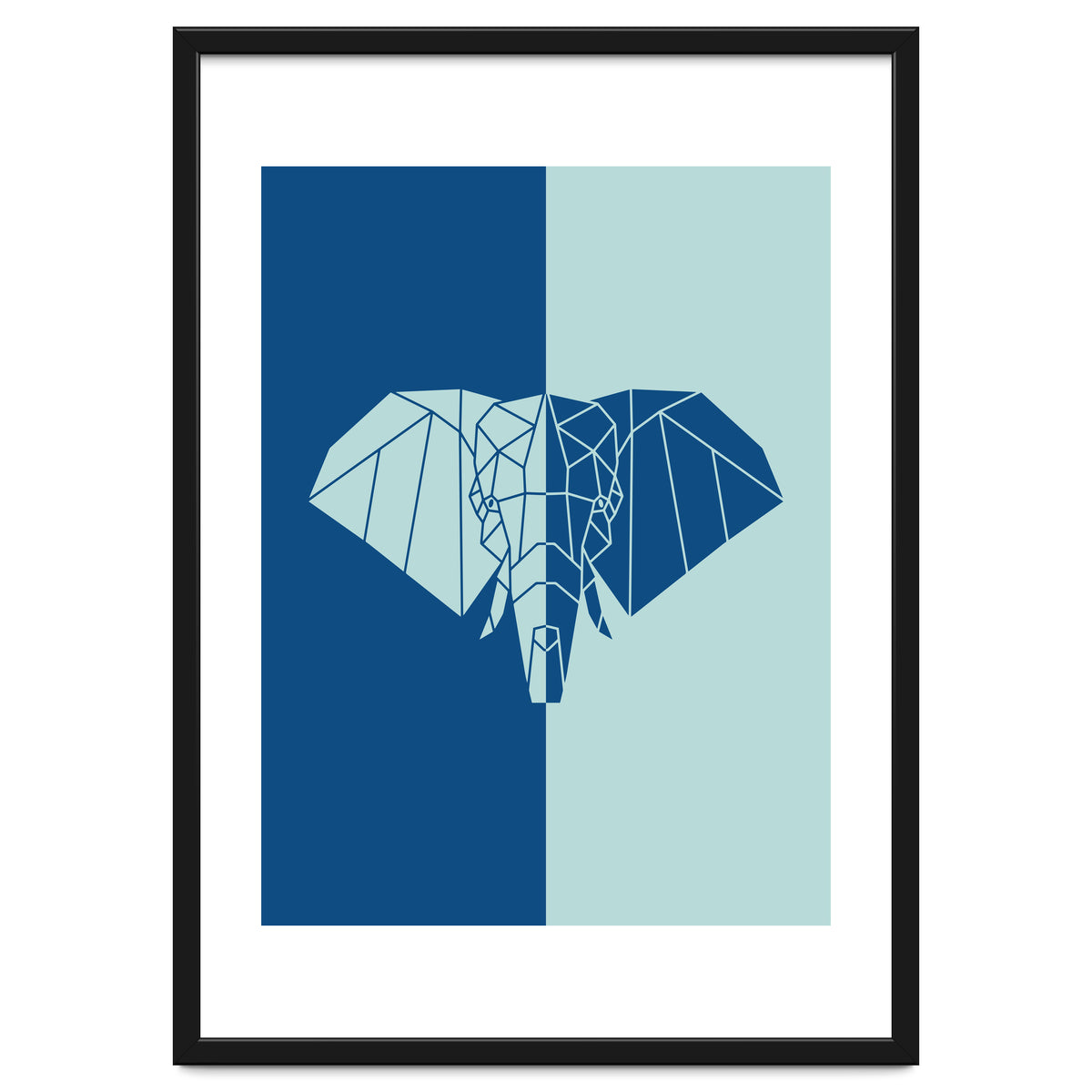 ELEPHANT IN BLUE ! POLYGON ART