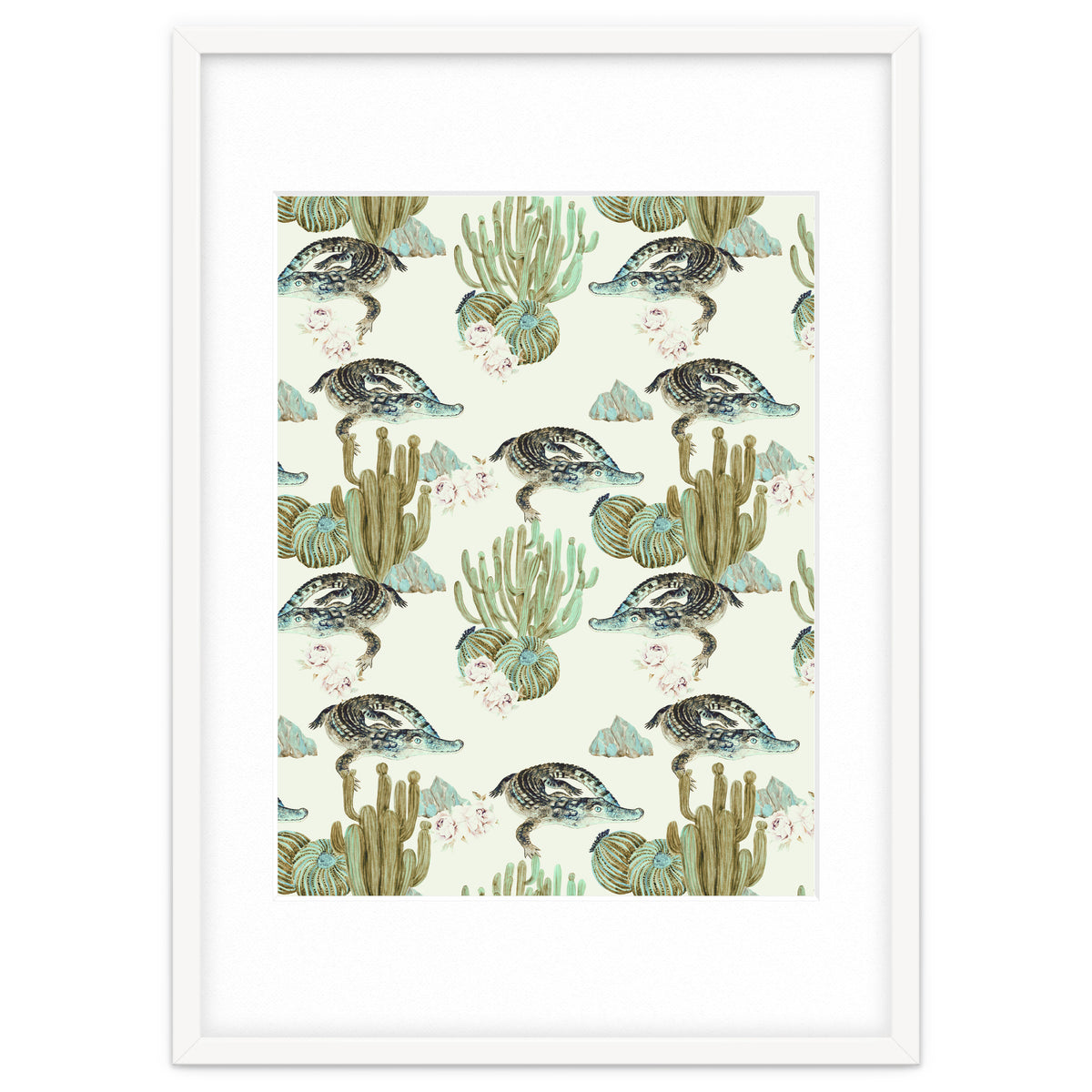 Crocodile pattern on the cactus