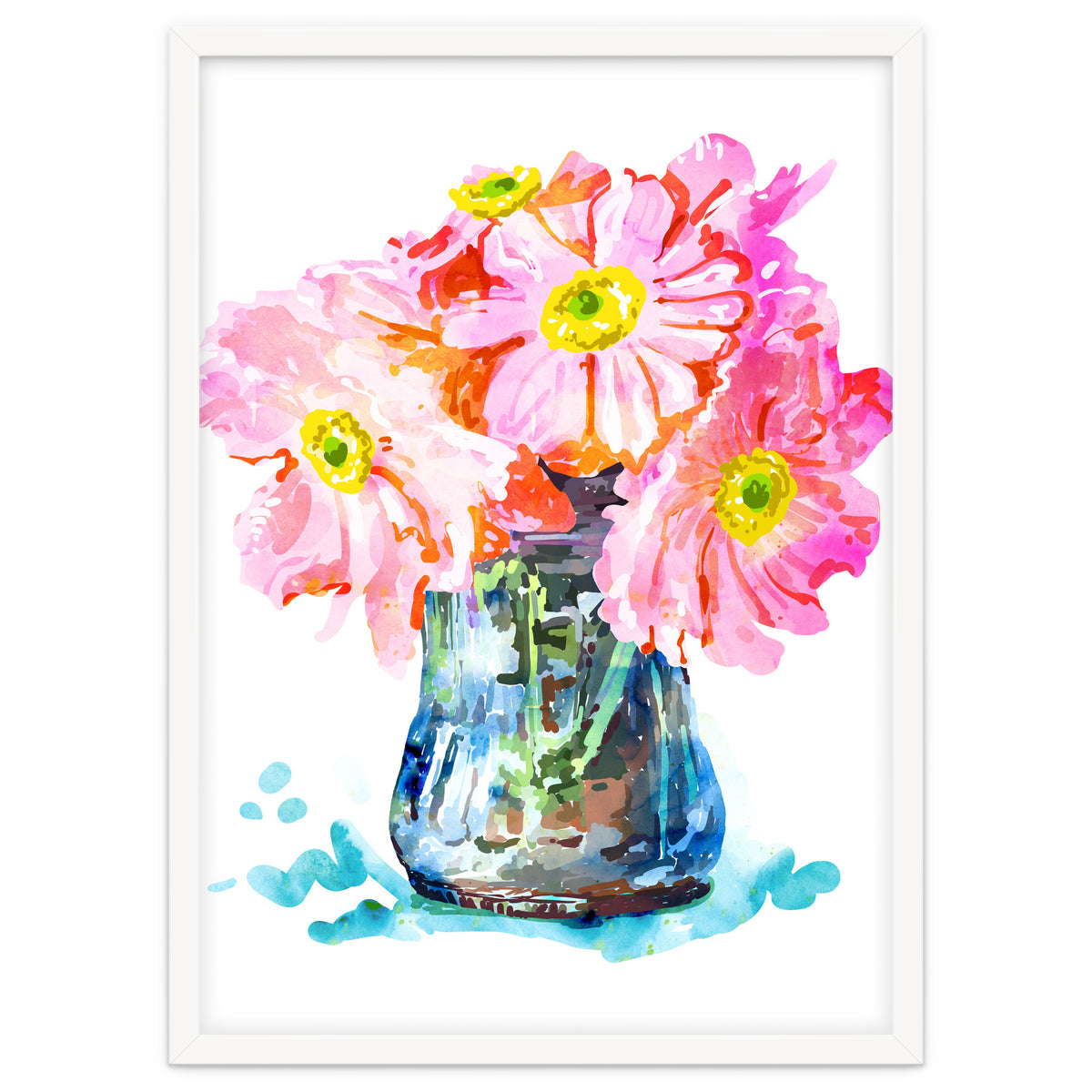 Watercolor Flower Pot