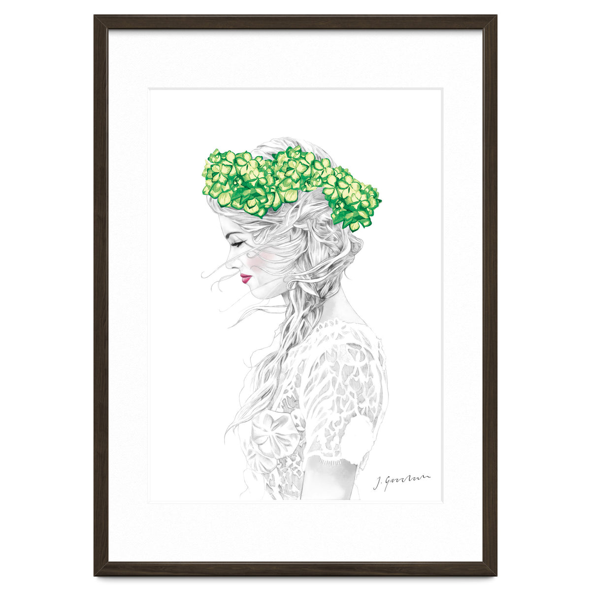 Green Hydrangea Girl