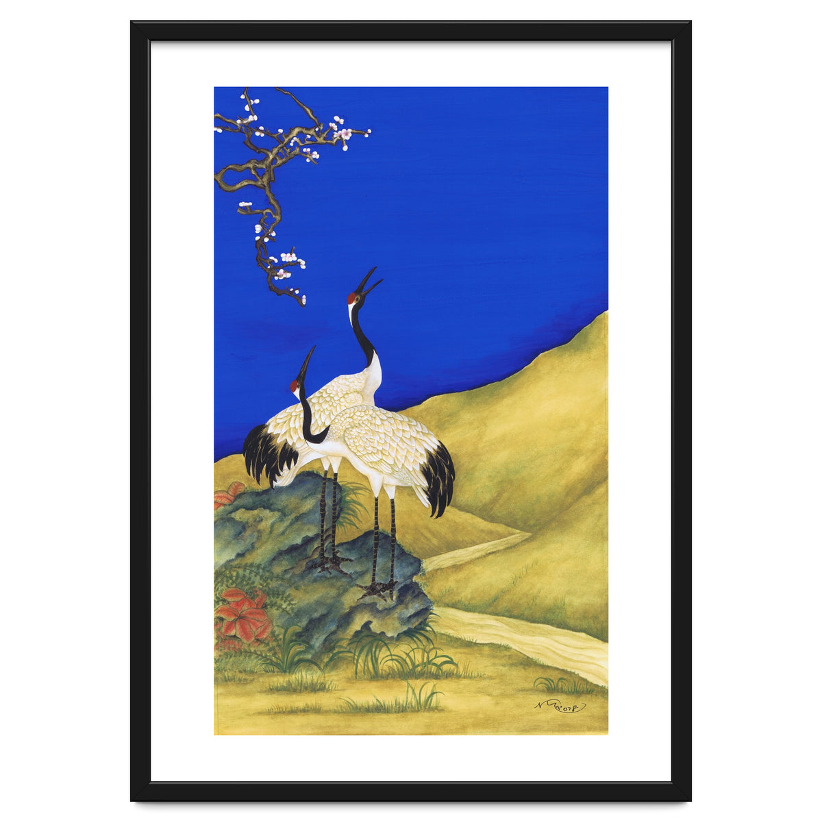 Cranes Under A Cobalt Sky 4