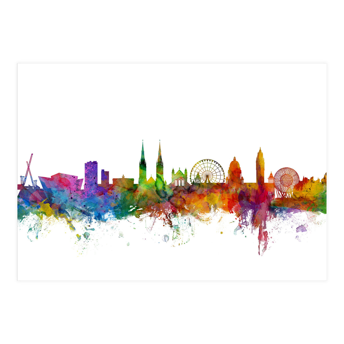 Belfast Northern Ireland Skyline (Print Only)