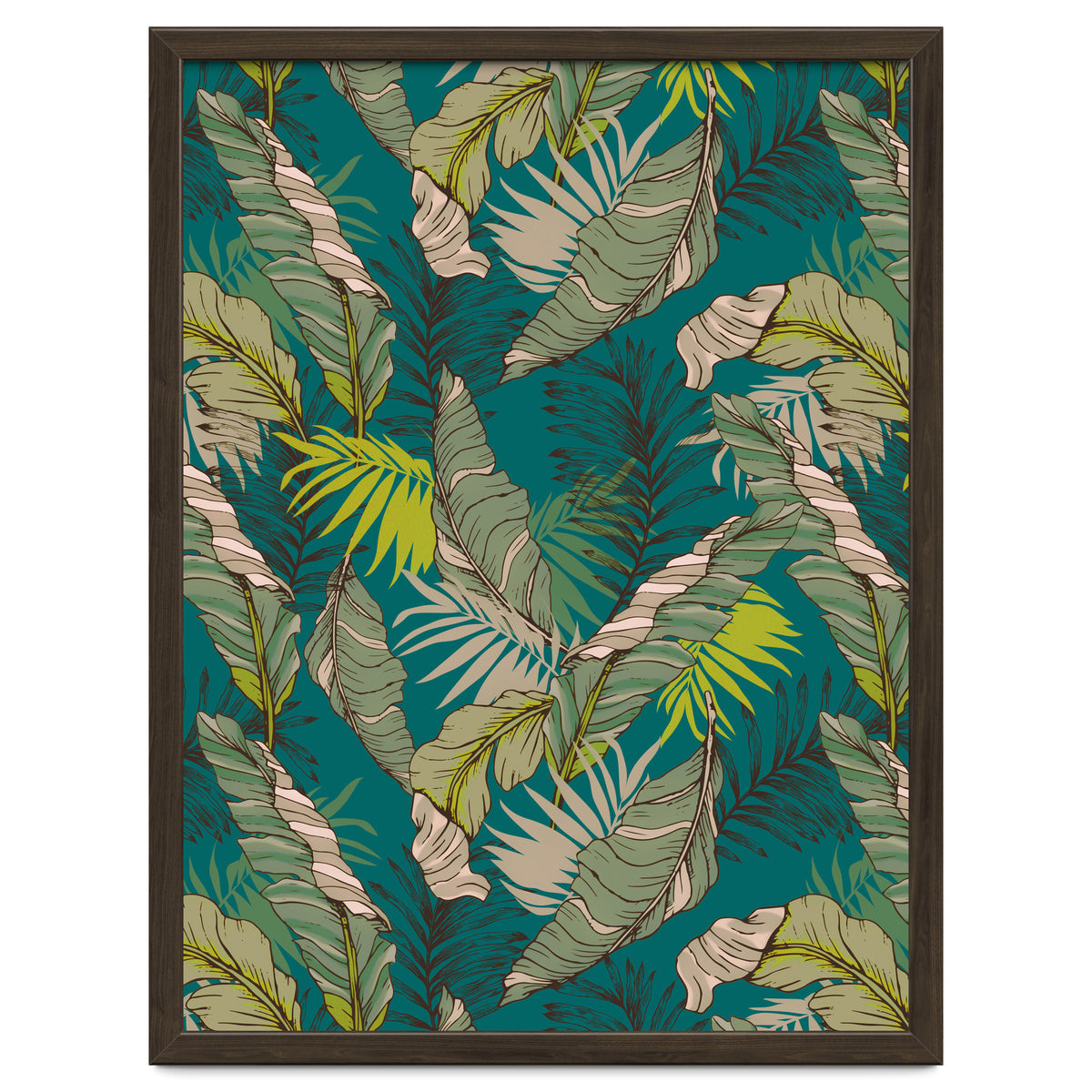 Drawing of wild tropical jungle