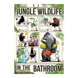 Jungle Wildlife in the Bathroom, funny toilet humour (Print Only) thumbnail