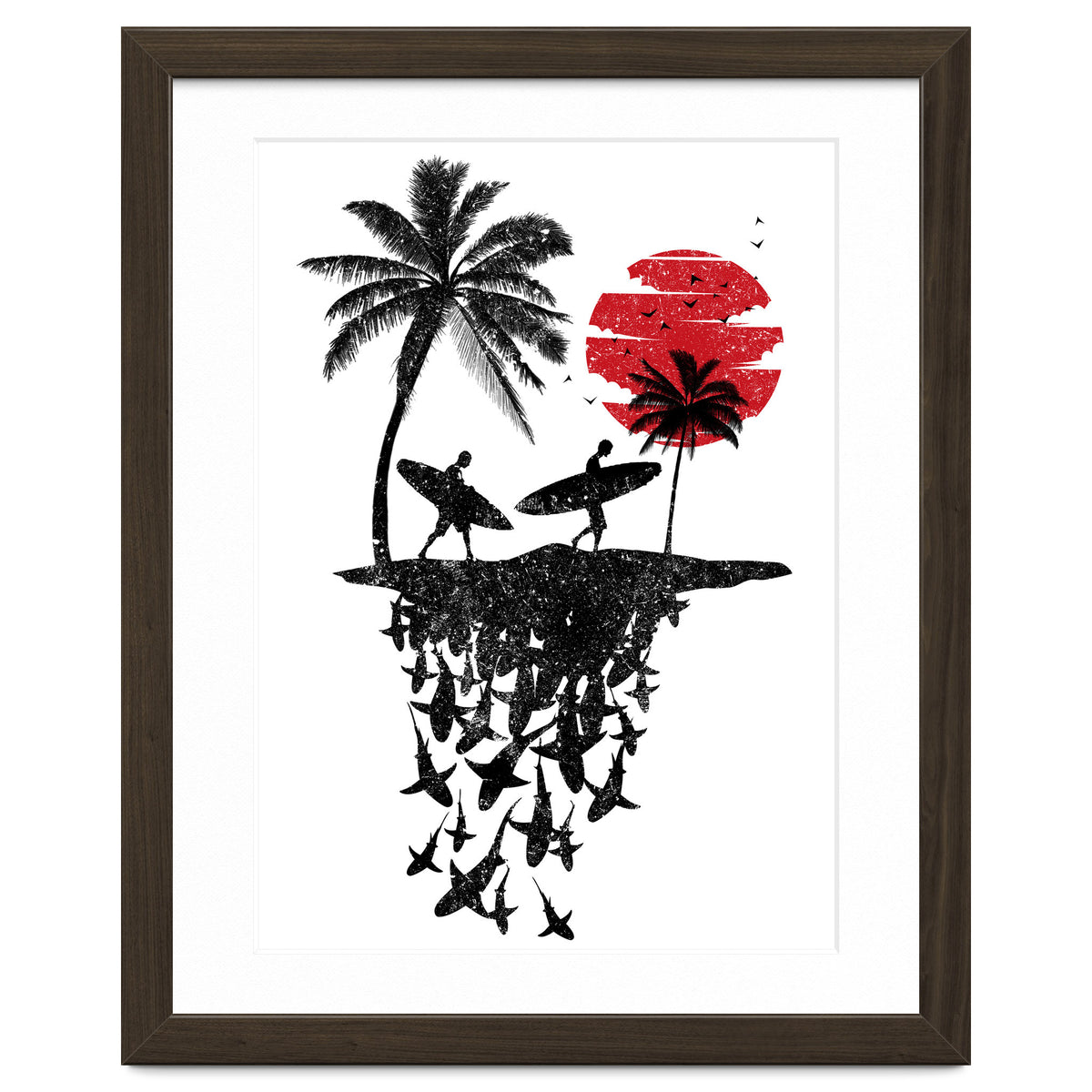 Surfer island sharks