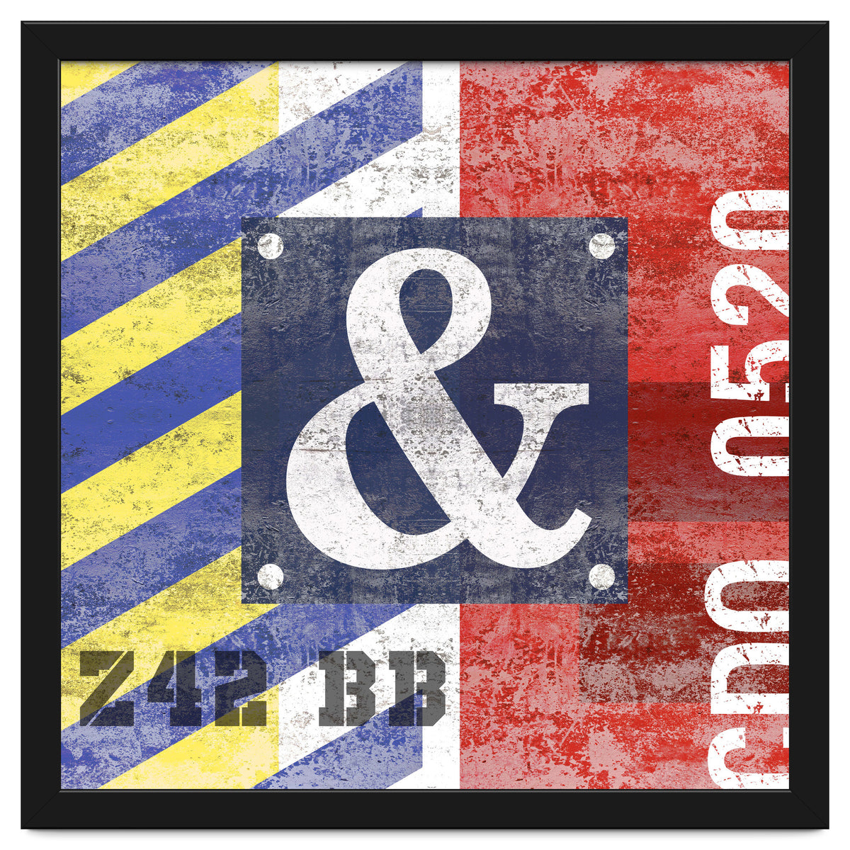 Blue Ampersand Industrial Abstract