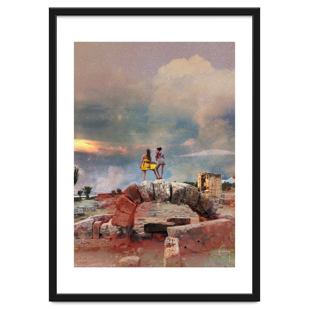 Voyageuses contemplant le crépuscule