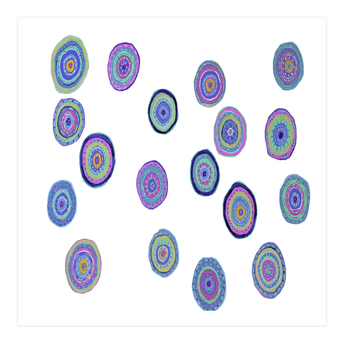 Orbs Dance (white) (Print Only)