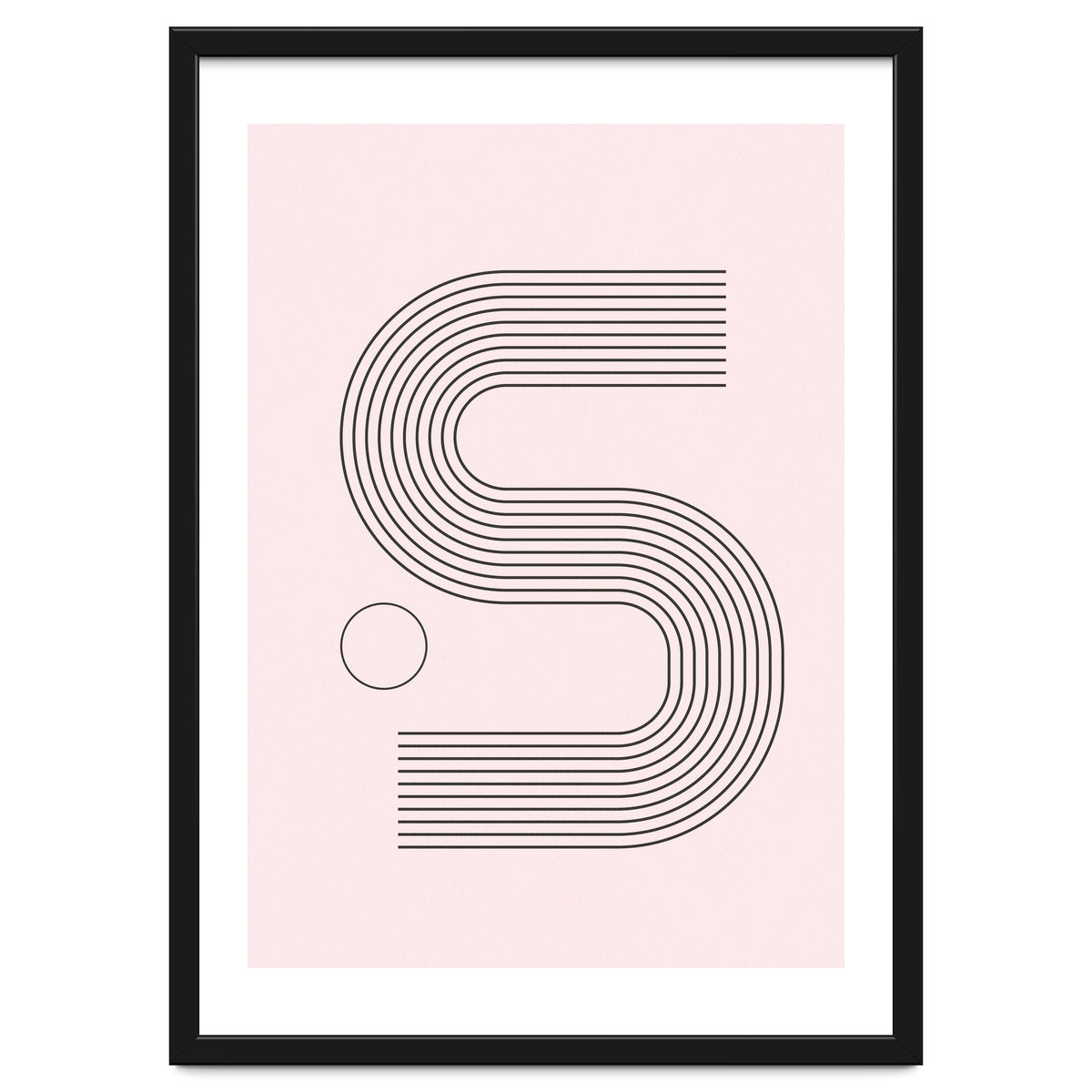 Rainbow Line Art Mid Century Modern