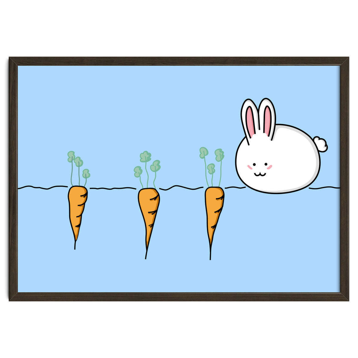 Kawaii Cute Rabbit With Carrots