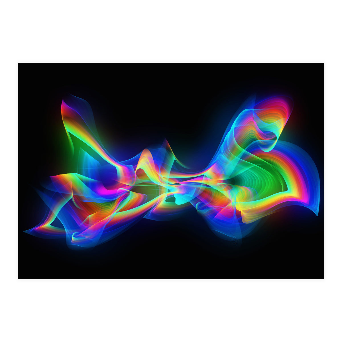 Abstract Colorful Flame Waves (Print Only)