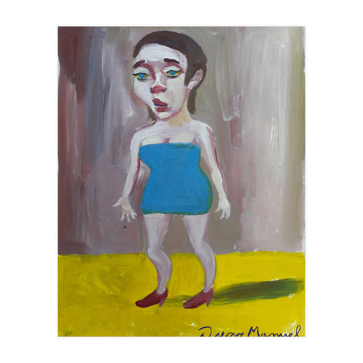 Light Blue Dress Girl (Print Only)