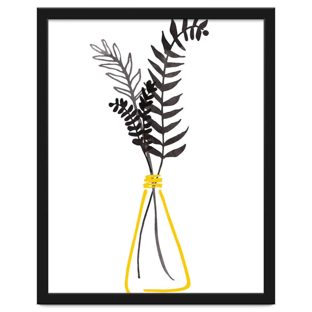 Black Watercolor Bouquet