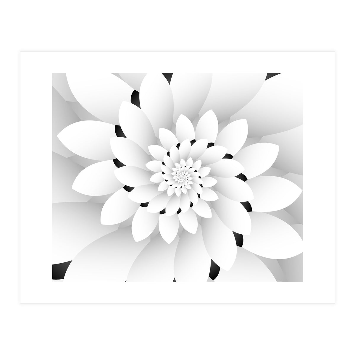 Monochrome Floral Design  (Print Only)