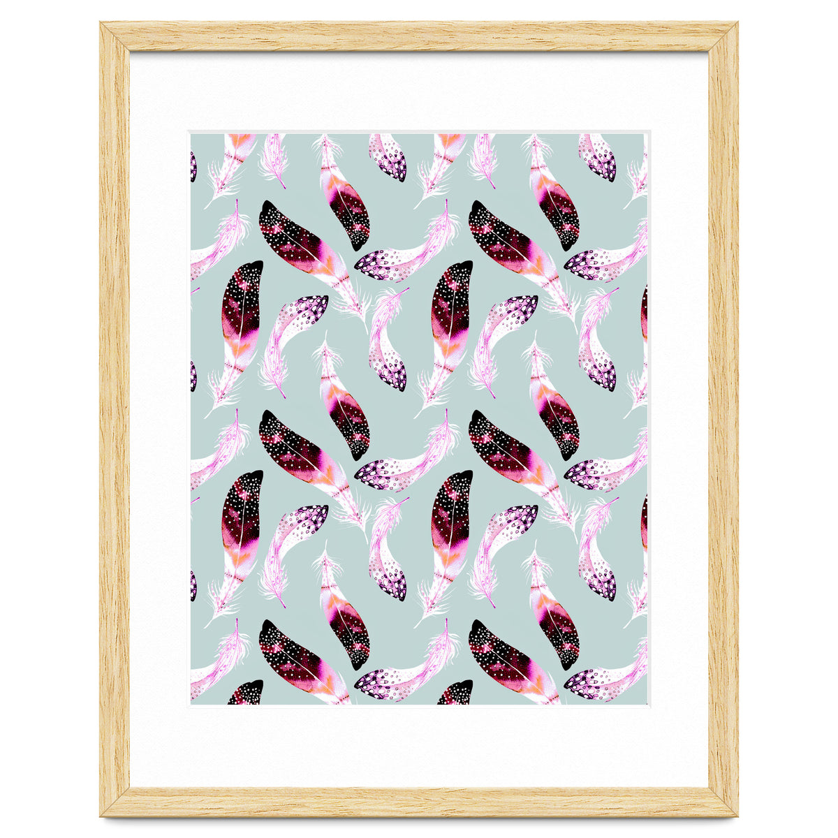 Bohemian pattern of feathers