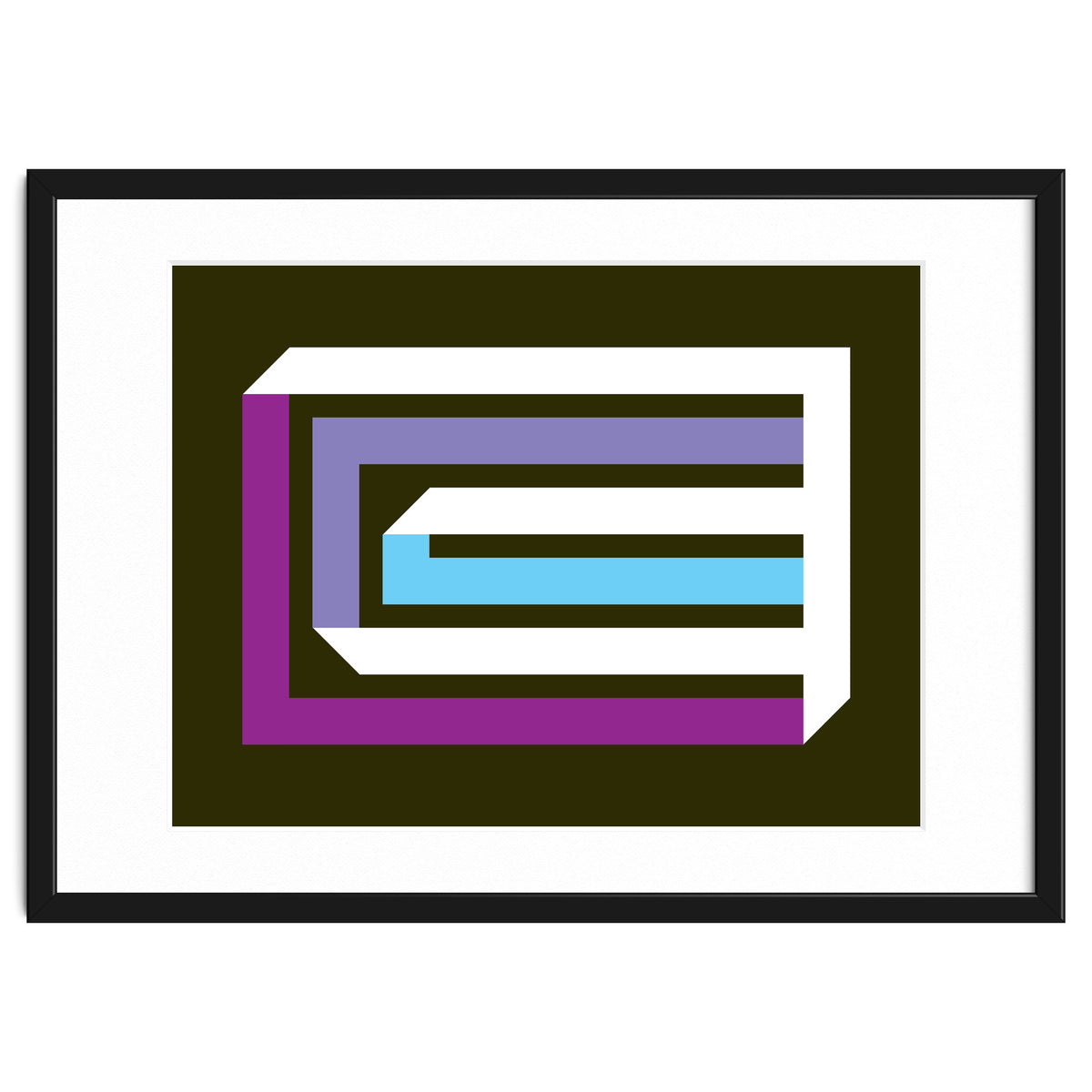 Geometric Shapes No. 35 -  brown, blue & lilac