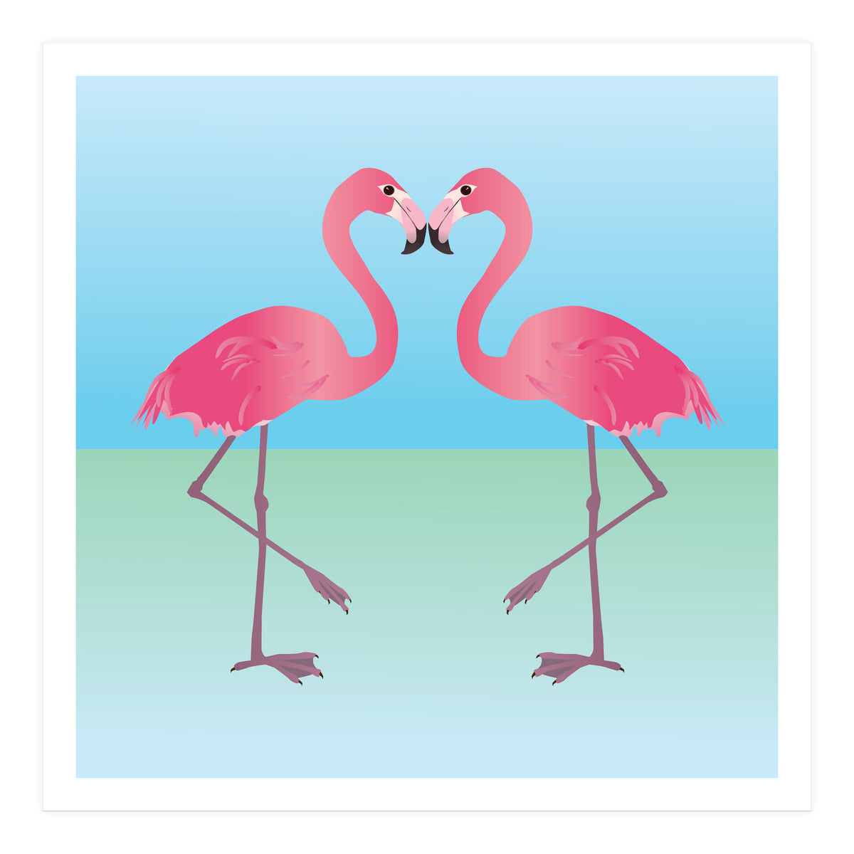 Two Pink flamingo's (Print Only)
