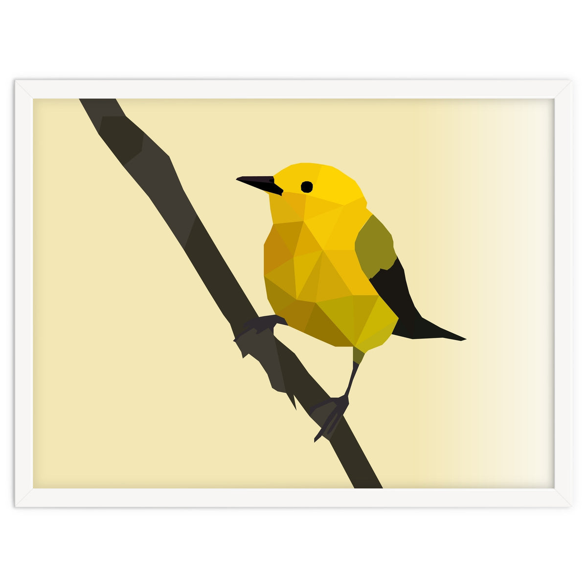 Prothonotary Warbler Low Poly Art