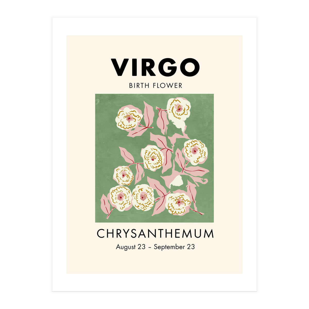 Virgo Birth Flower Chrysanthemum (Print Only)