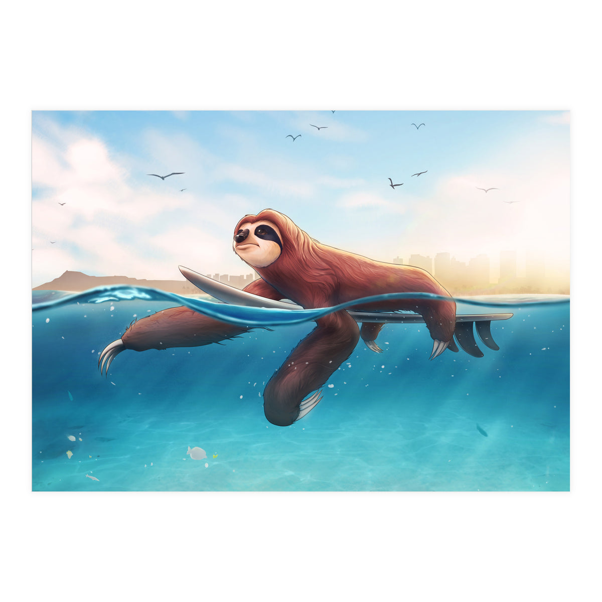 Surf Sloth (Print Only)