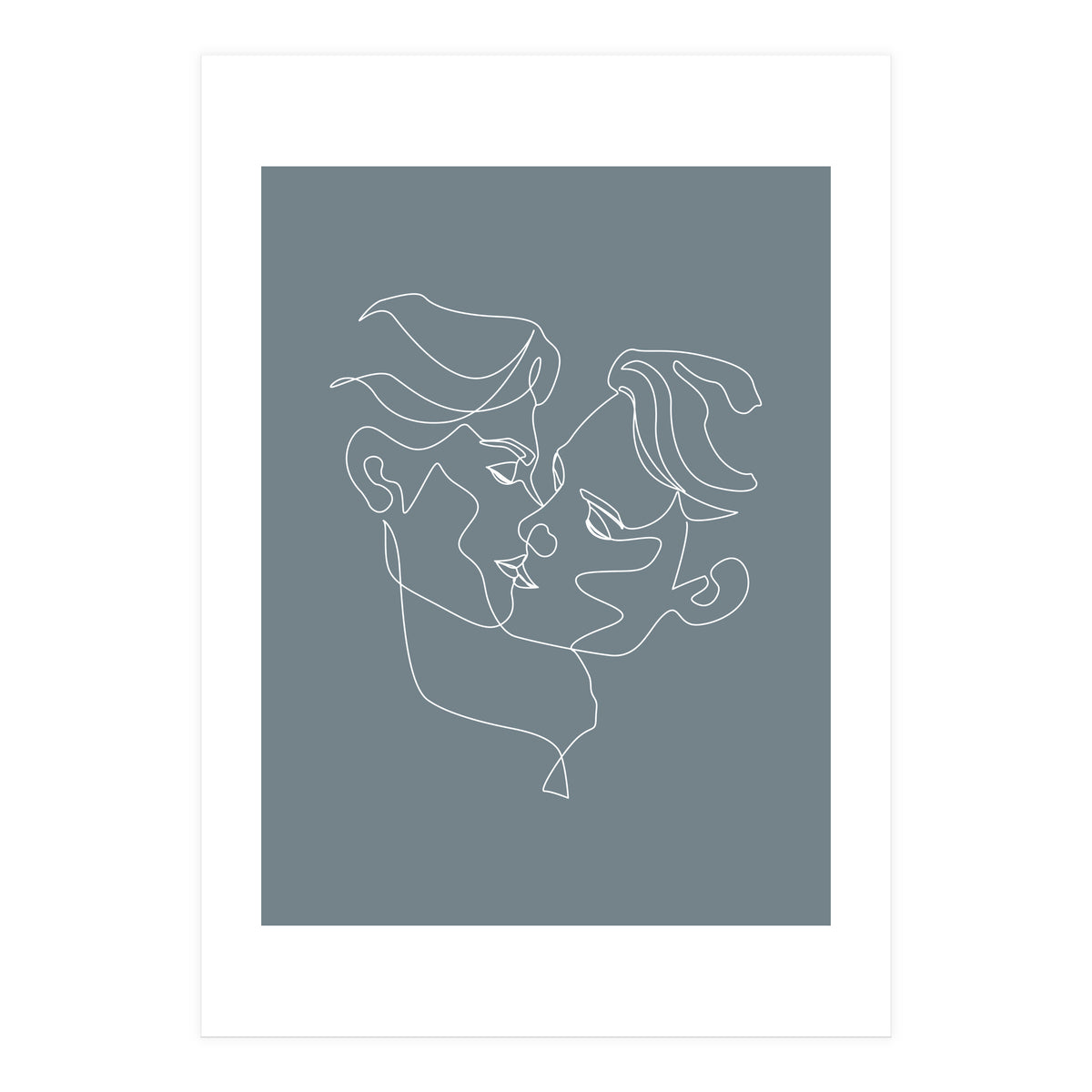 gay love line art-blue (Print Only)