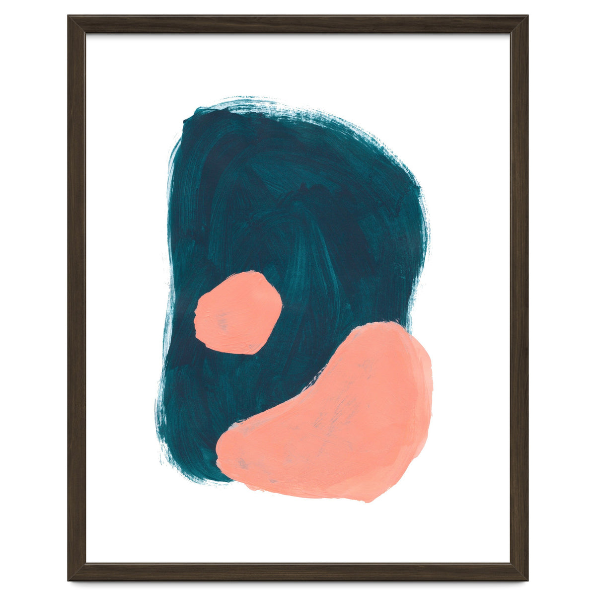 Teal Blob Salmon Bubbles