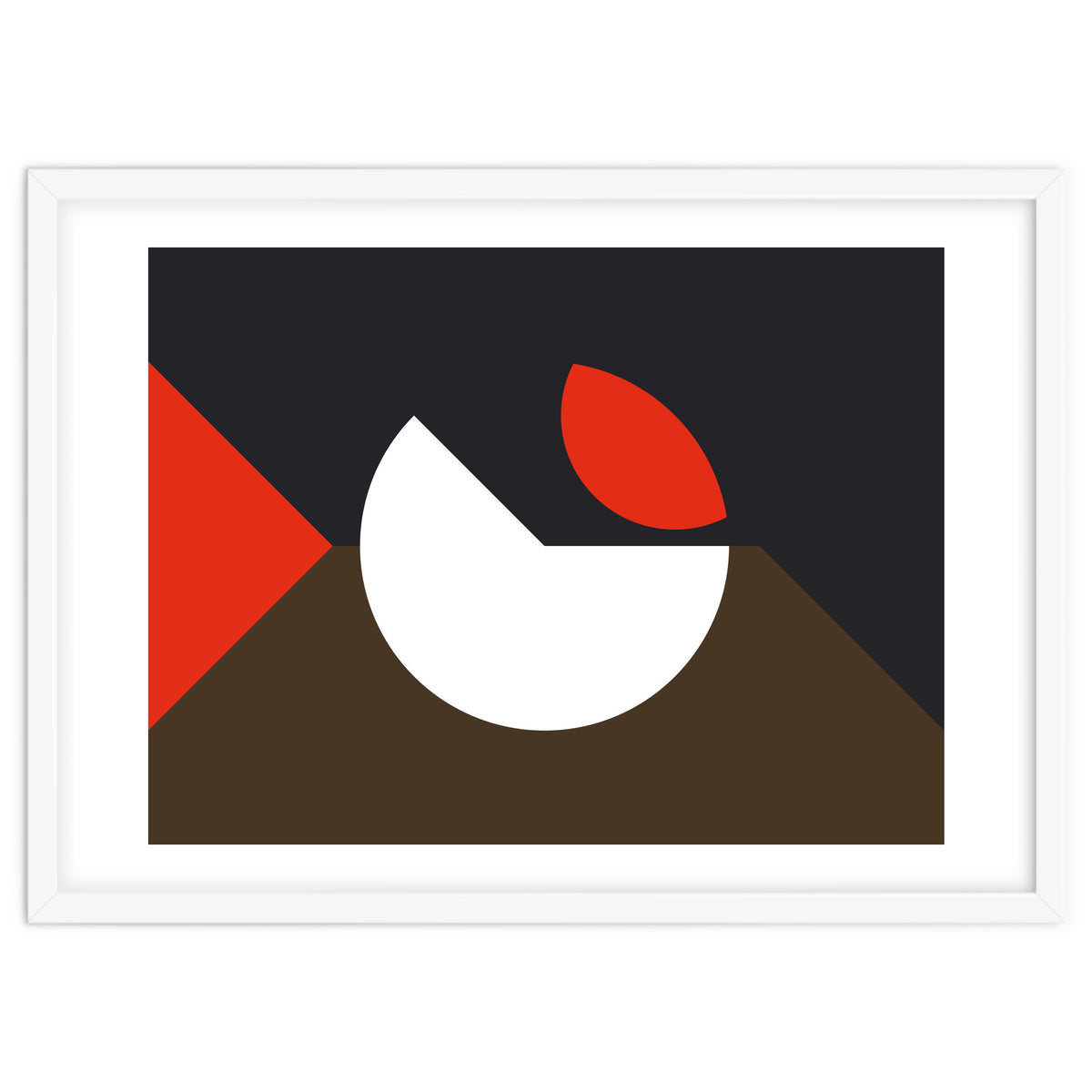 Geometric Shapes No. 10 - brown, dark blue & red