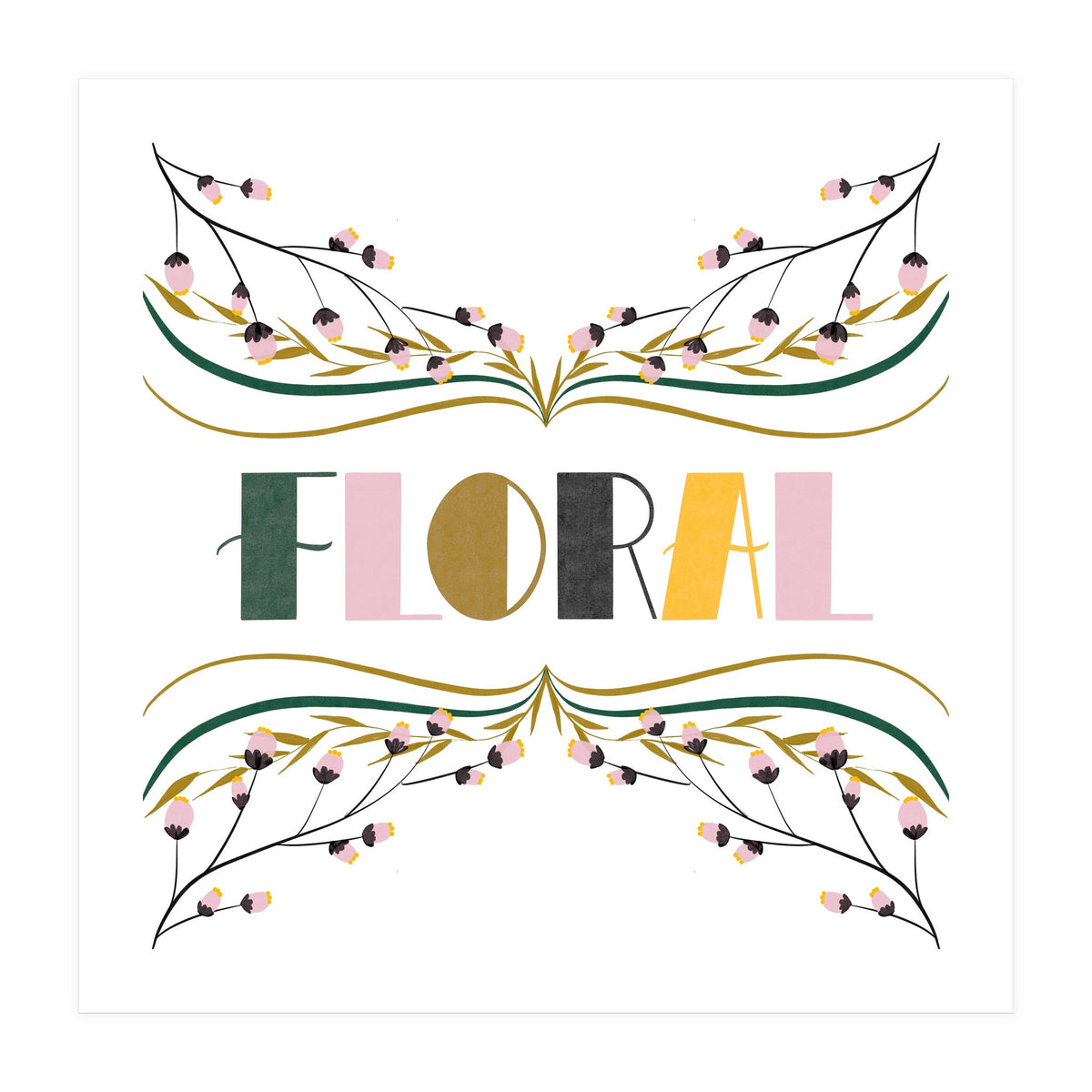 Art Deco Floral  (Print Only)