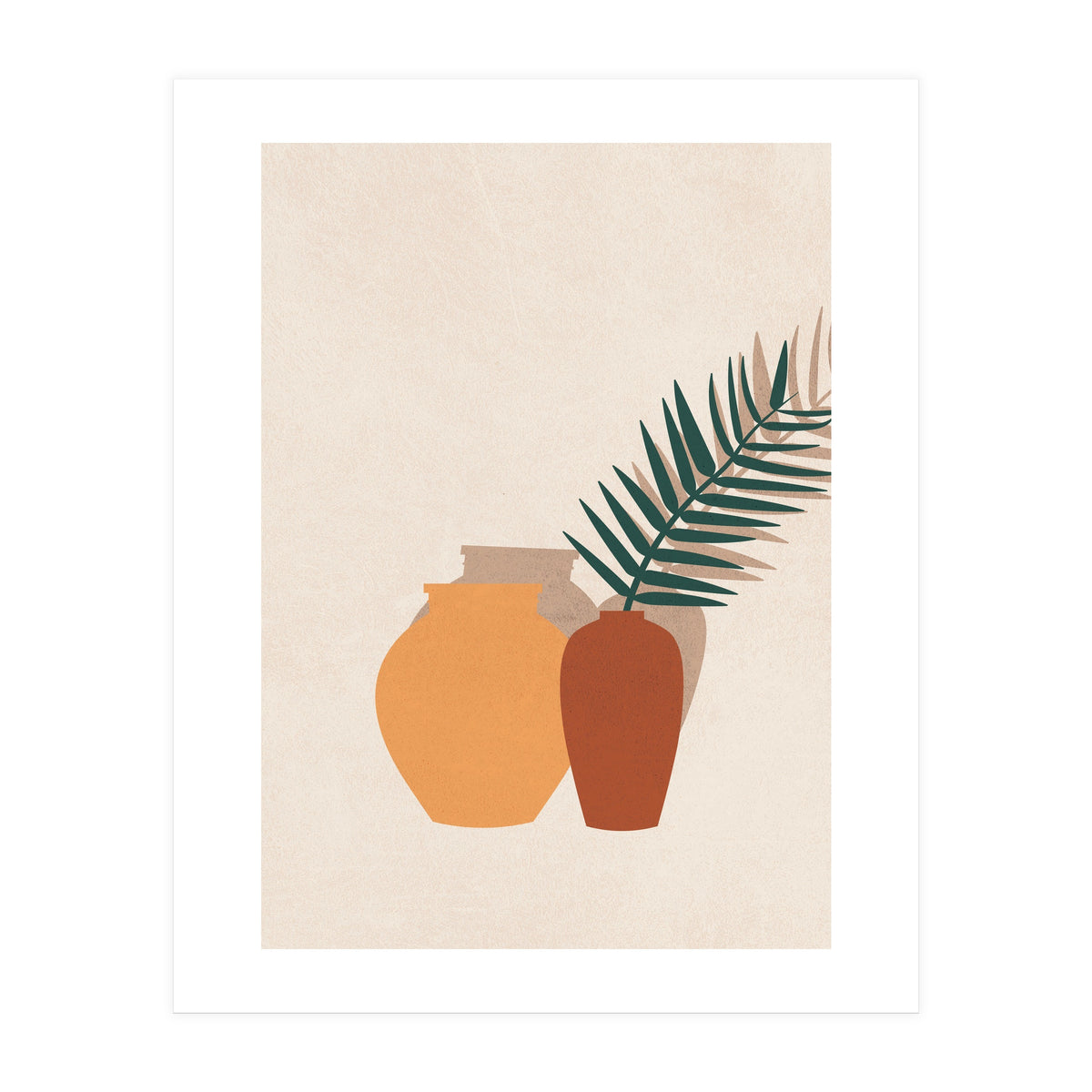Tropical Palm Leaf Pottery Minimal Boho (Print Only)