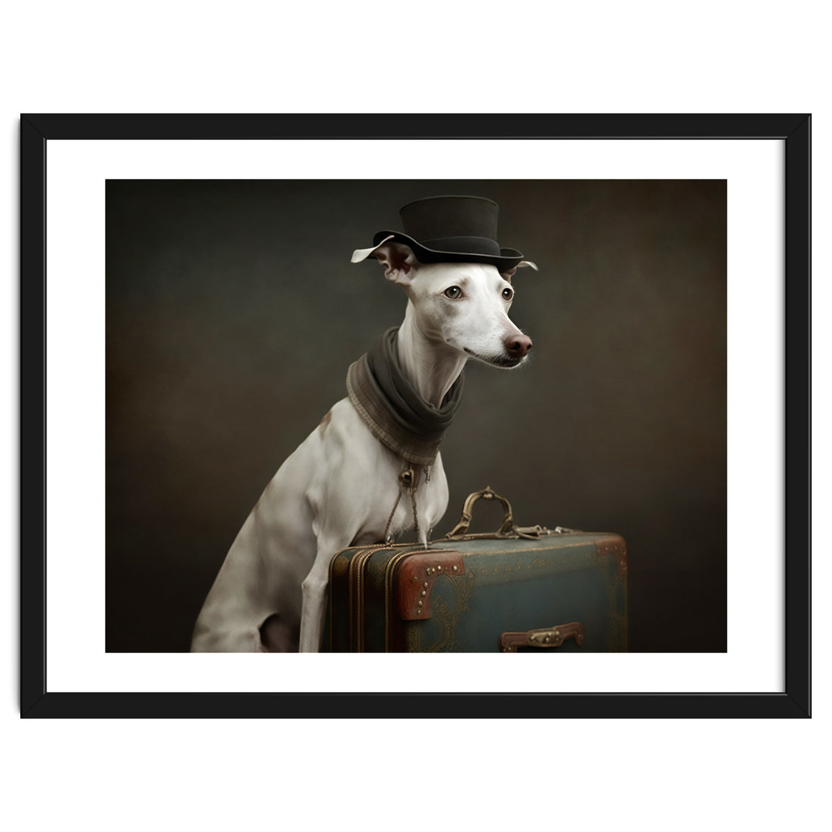 Whippet with His Suitcase