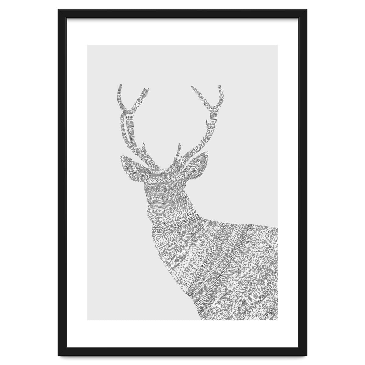 Stag Grey Poster