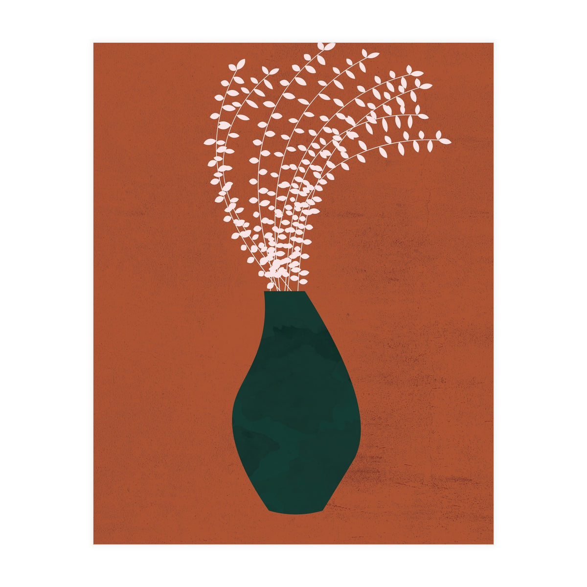 Terracotta Earth Tones Wall Decor Pottery Plant III (Print Only)