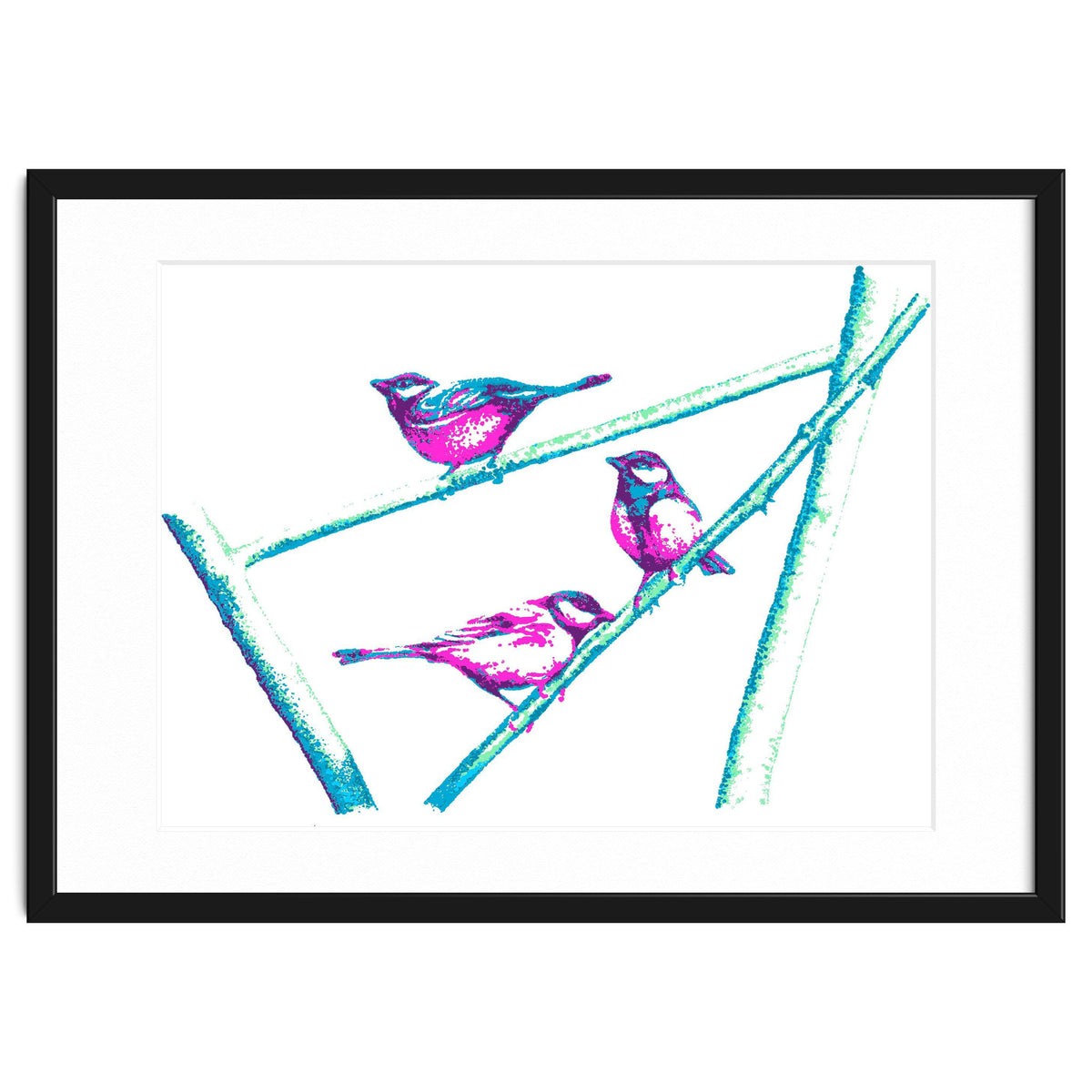 Garden Birds On A Branch