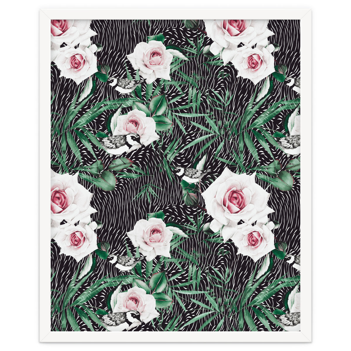 Dark flowery abstract of birds