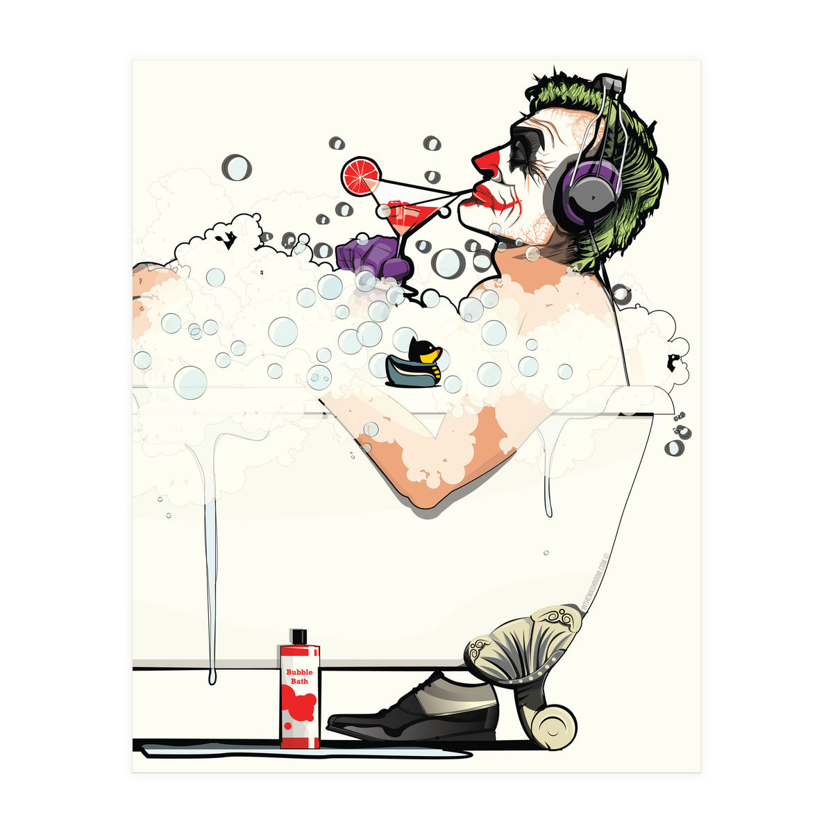 The Joker in the Bath, funny Bathroom Humour (Print Only)