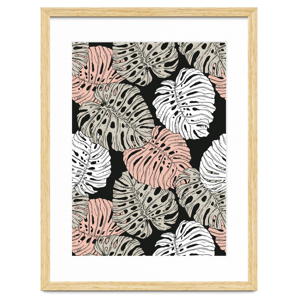 Monstera in the darkness of the jungle