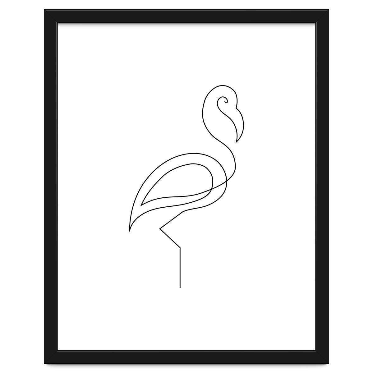 One Line Art Flamingo