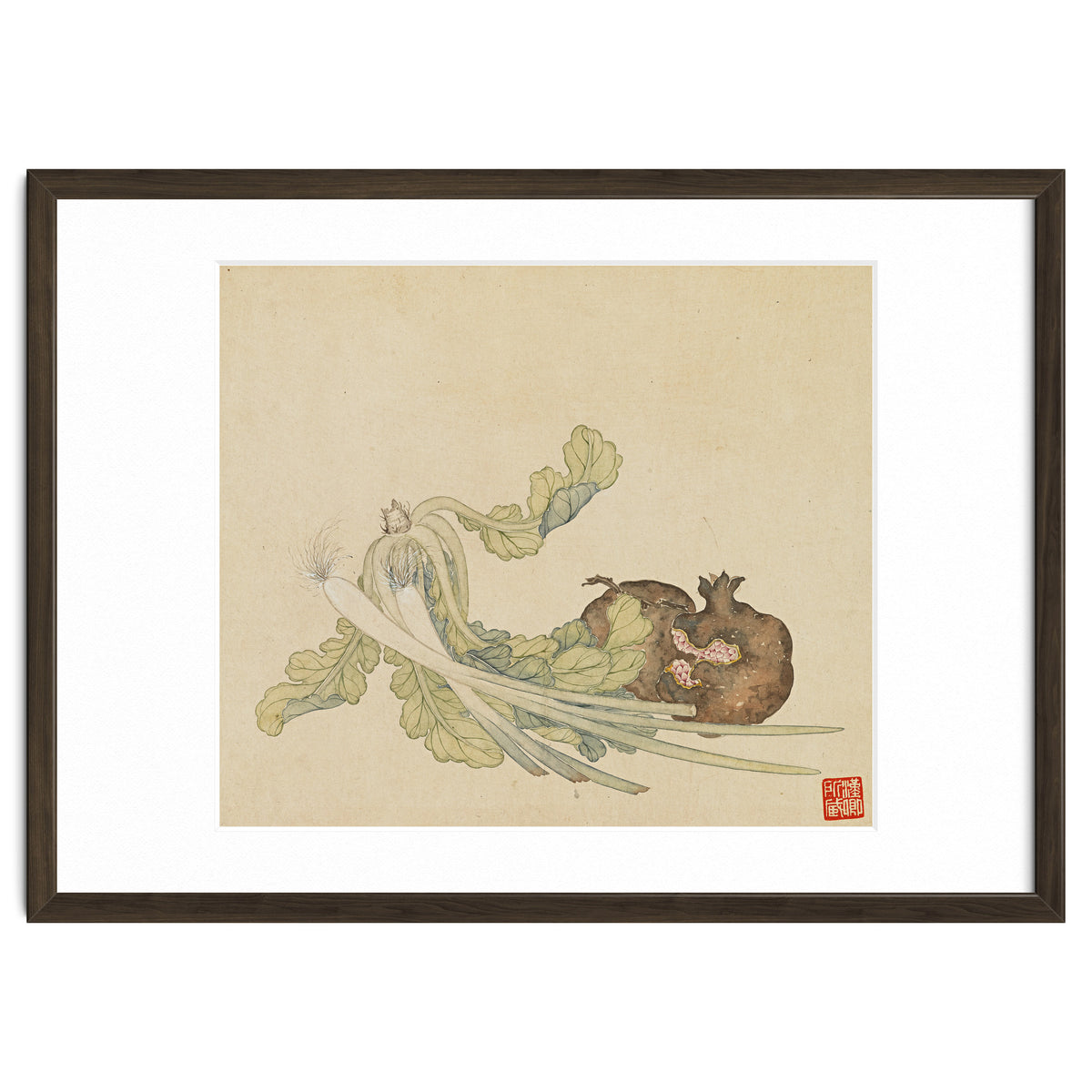 Wang Chengyu ~flowers, Vegetables, Pomegranates, Onions, Chinese Cabbage, Vegetables