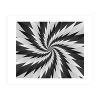 3D Abstract Swirl Monochrome Art (Print Only)
