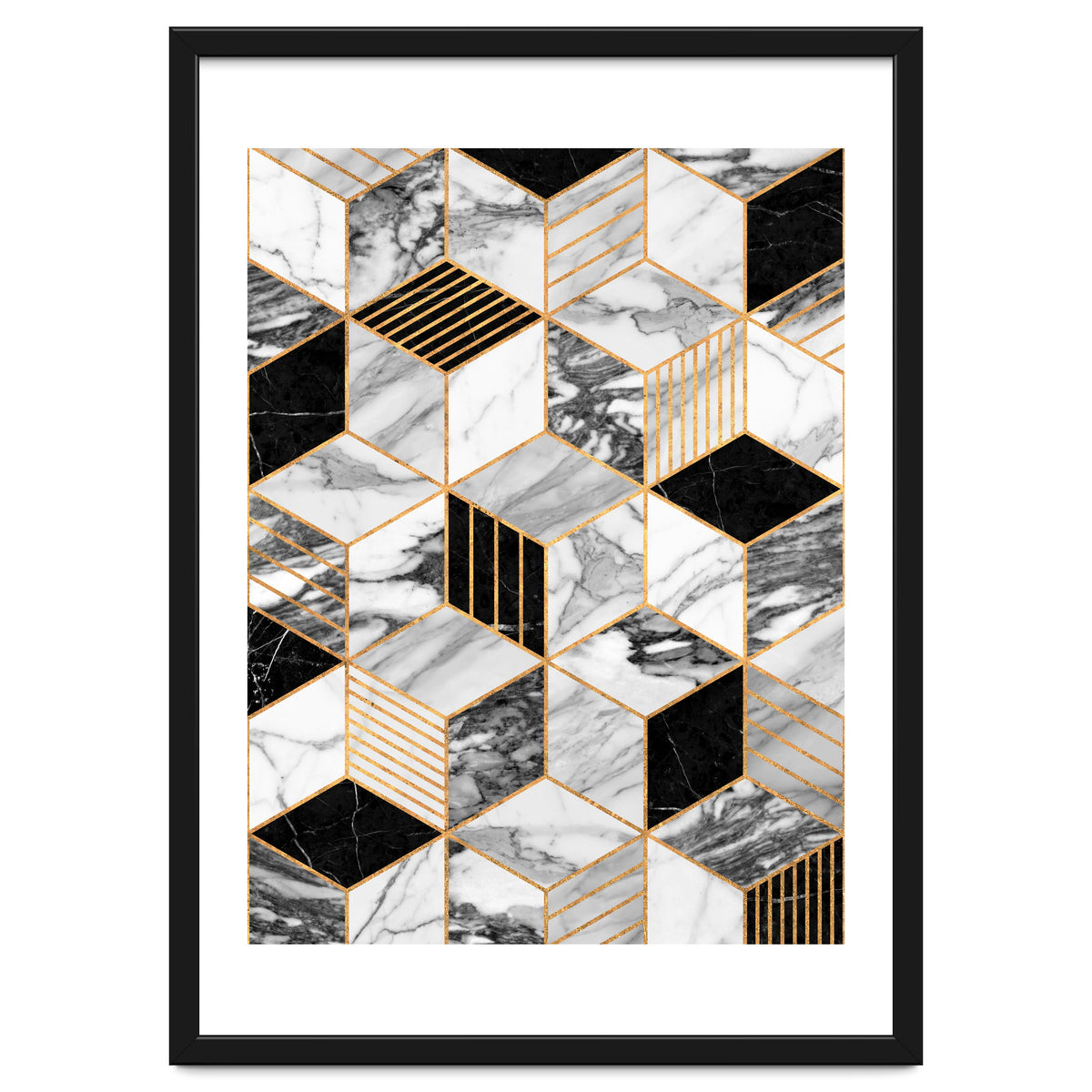 Marble Cubes 2 - Black and White