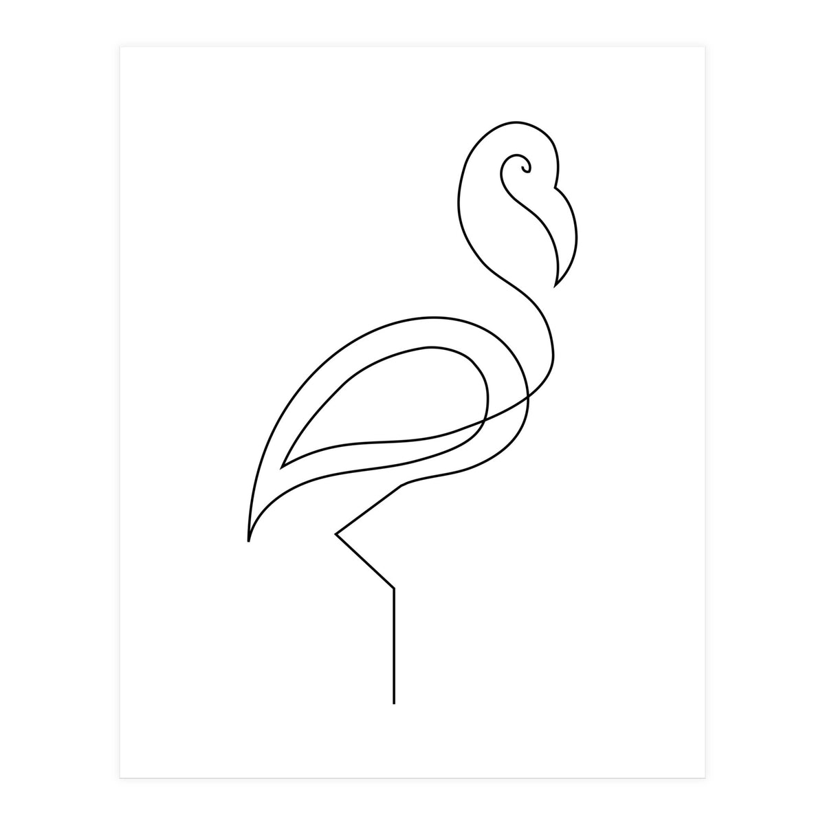 One Line Art Flamingo (Print Only)