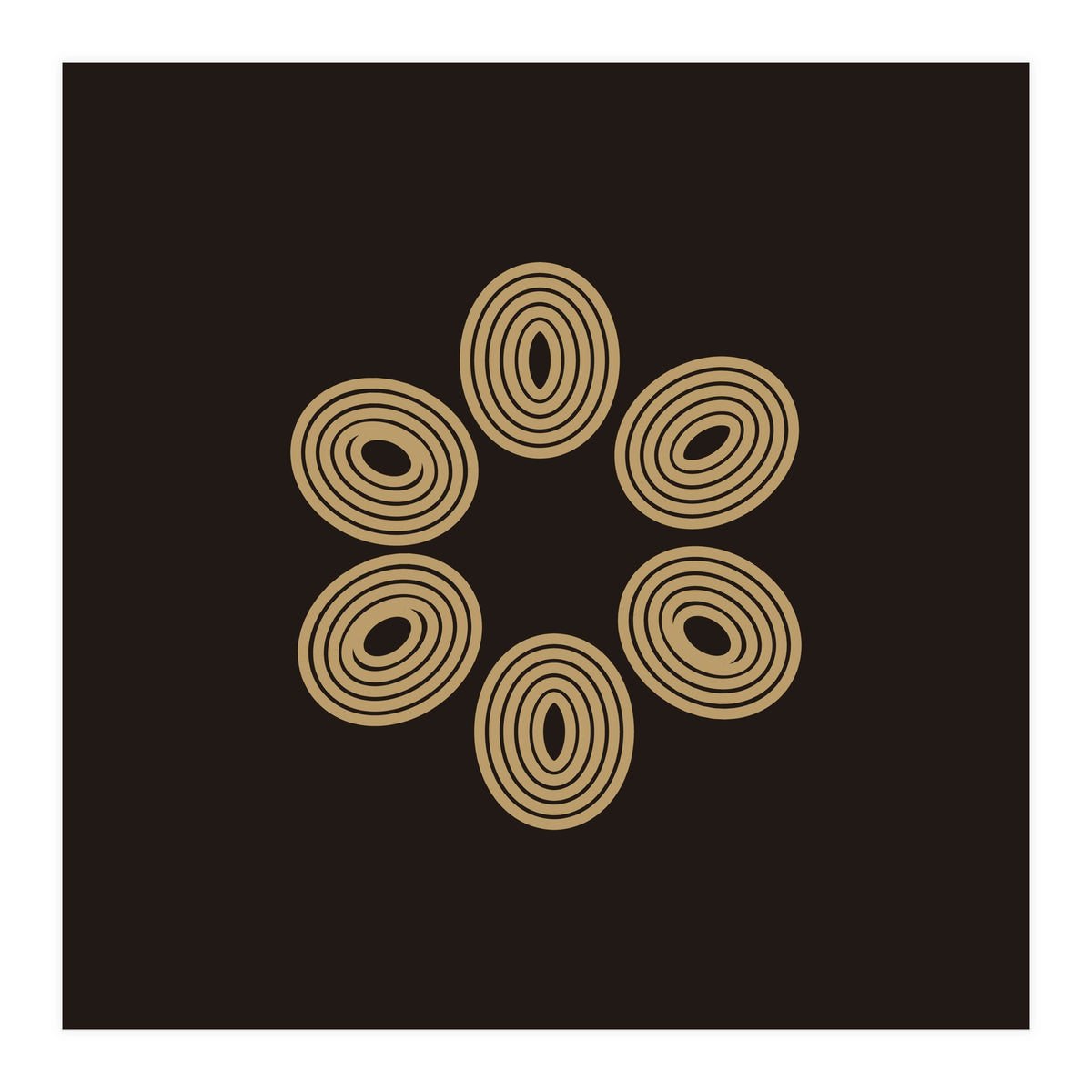 Golden floral lines | abstract minimal (Print Only)