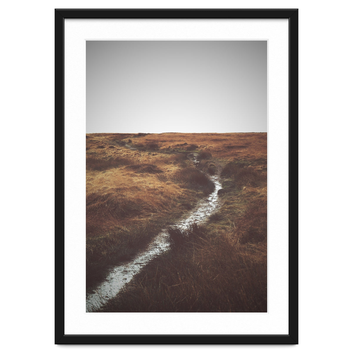 Bleak winter landscape of Saddleworth Moor
