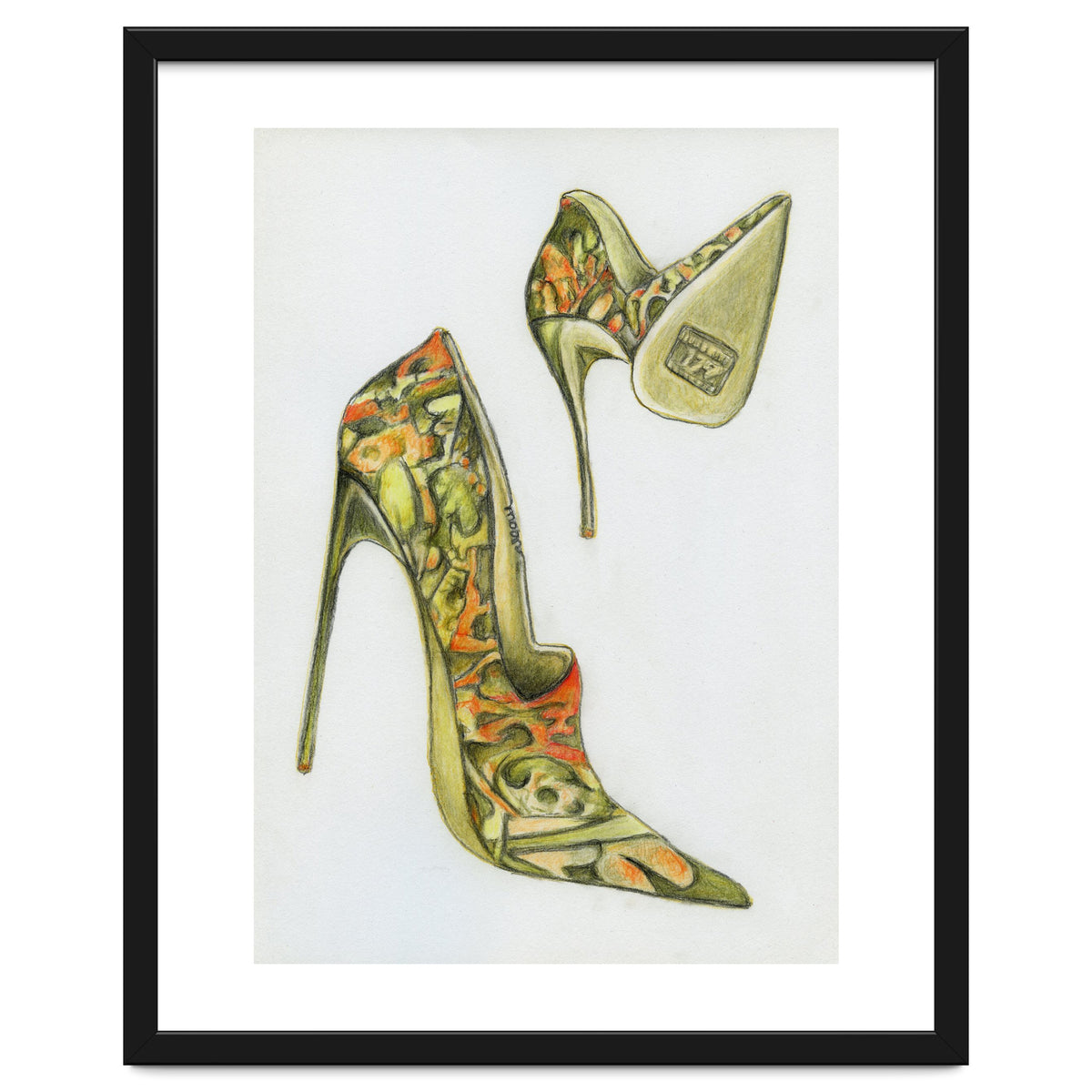 Green stiletto shoes